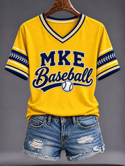 Women's Gift For Baseball Fans Casual Short-Sleeved T-Shirt