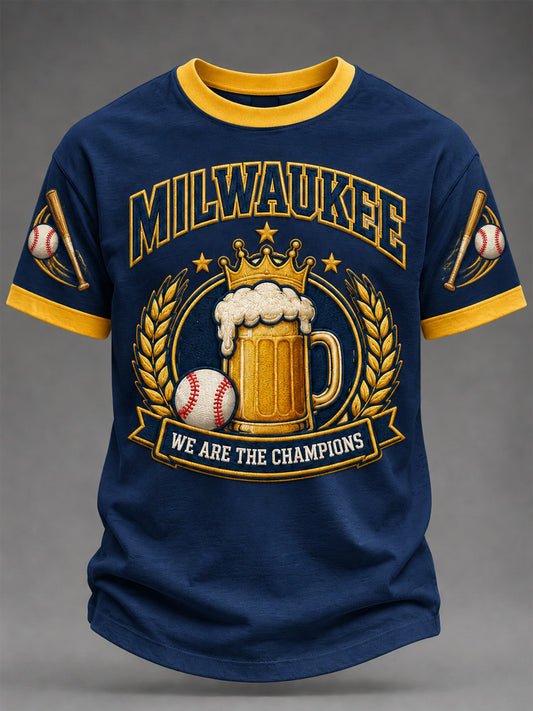 Men's Won Our Way 2026 Baseball Champions Gift For Baseball Fans Print Tee