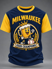 Men's Won Our Way 2026 Baseball Champions Gift For Baseball Fans Print Tee